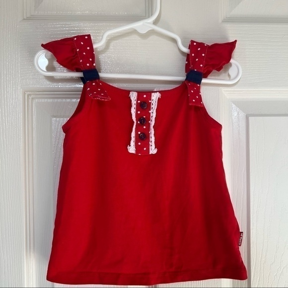 lc Waikiki Girl Red and blue patriotic shirt- Size 2-3 years - Picture 1 of 4